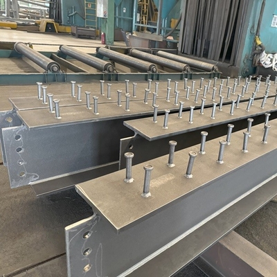 Stud Welded H Shaped Steel Column Structure On Concrete Building Construction