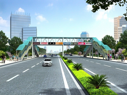 ASTM A709 Steel Pedestrian Bridge Solutions Painting Or Hot Dip Galvanized