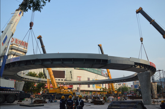 Large Span Space Circular Steel Structure Bridge with HDG or Painting Surface